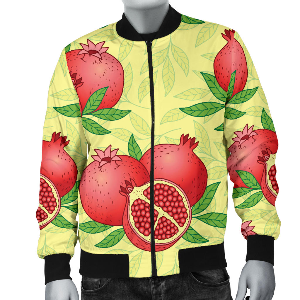 Pomegranate Pattern Print Design PG07 Men Bomber Jacket