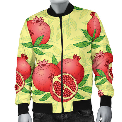 Pomegranate Pattern Print Design PG07 Men Bomber Jacket