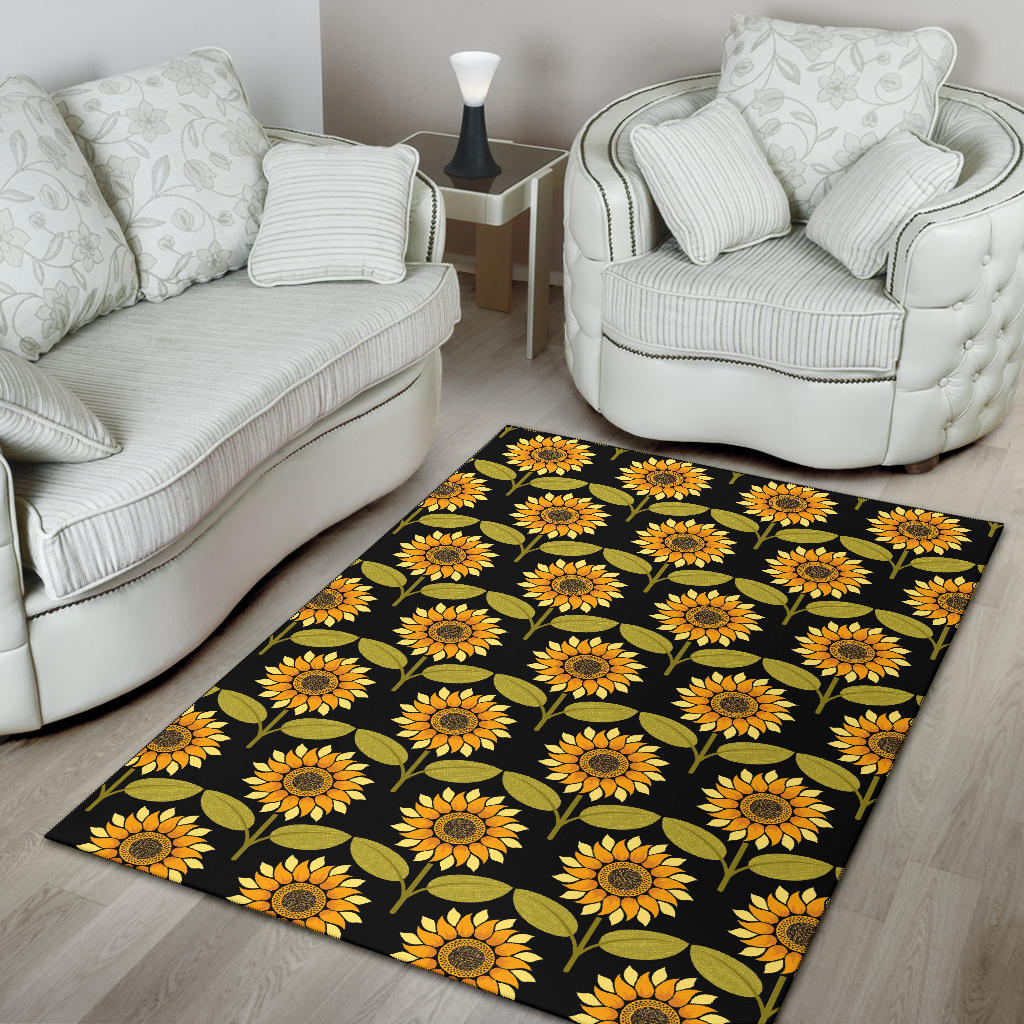 Sunflower Pattern Print Design SF015 Area Rugs