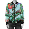 Bird Of Paradise Pattern Print Design BOP01 Women Bomber Jacket