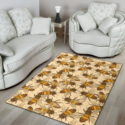 Bee Pattern Print Design BEE05 Area Rugs