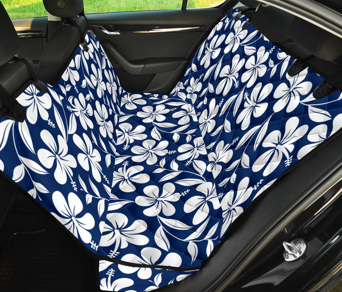 Hibiscus Pattern Print Design HB031 Rear Dog  Seat Cover