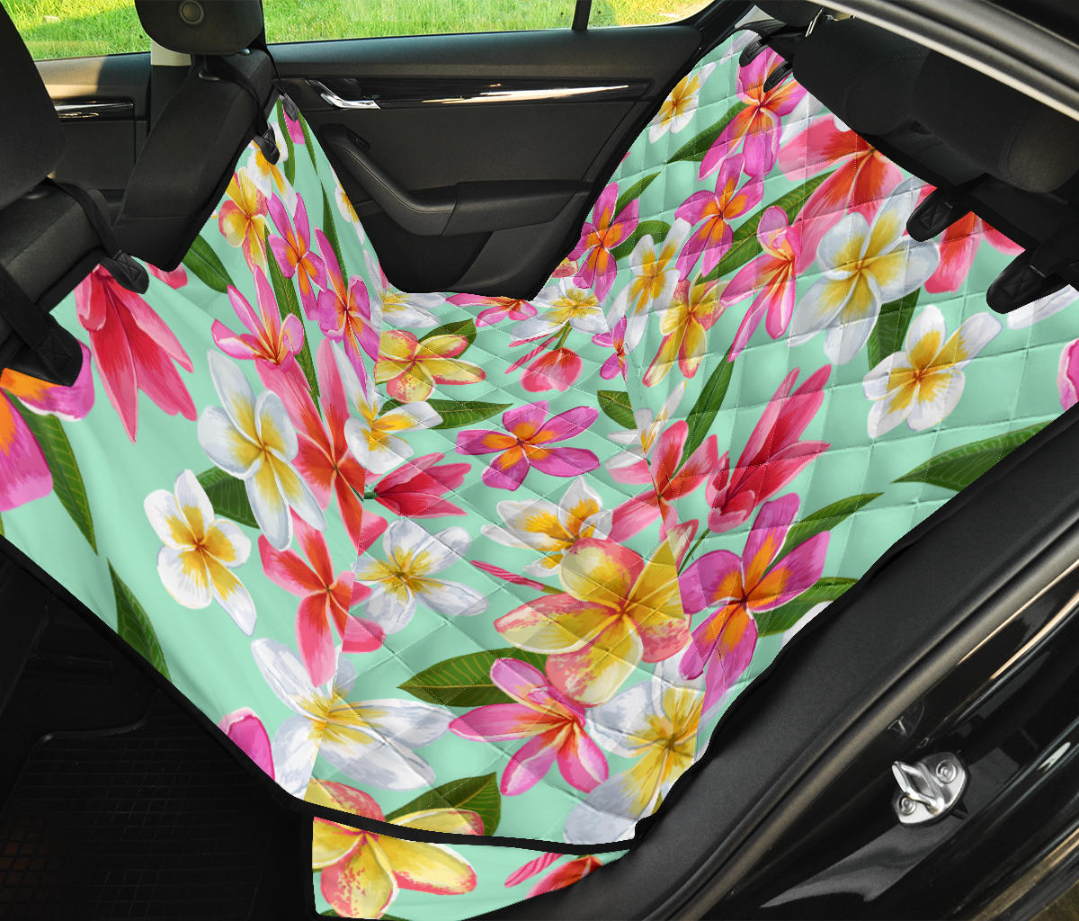 Plumeria Pattern Print Design PM014 Rear Dog  Seat Cover