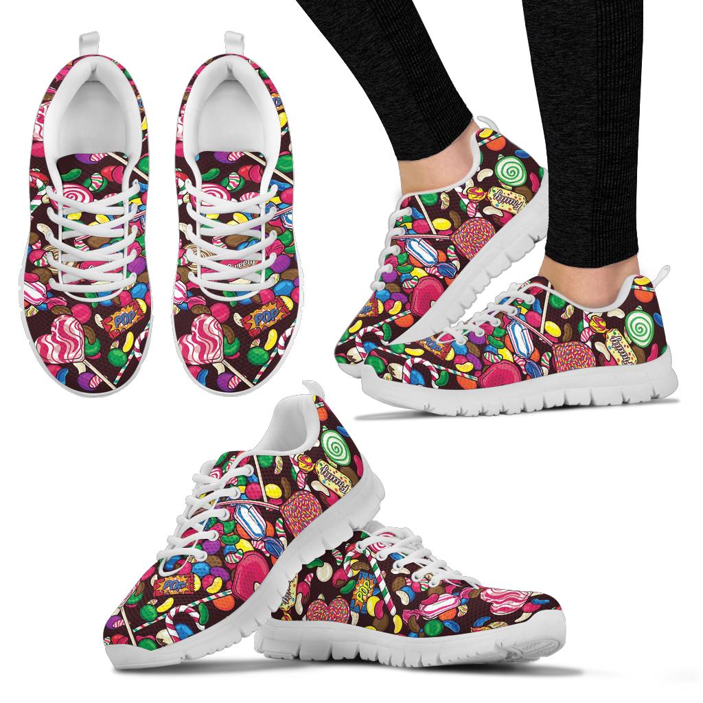 Candy Pattern Print Design CA02 Sneakers White Bottom Shoes