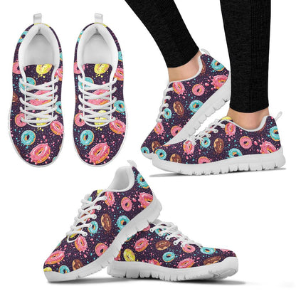 Donut Pattern Print Design DN03 Sneakers White Bottom Shoes