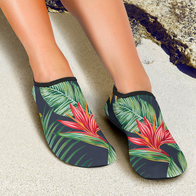 Bird Of Paradise Pattern Print Design BOP09 Aqua Water Shoes