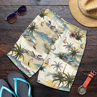 Palm Tree Beach Print Mens Shorts