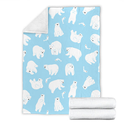 Polar Bear Pattern Print Design PB01 Fleece Blanket