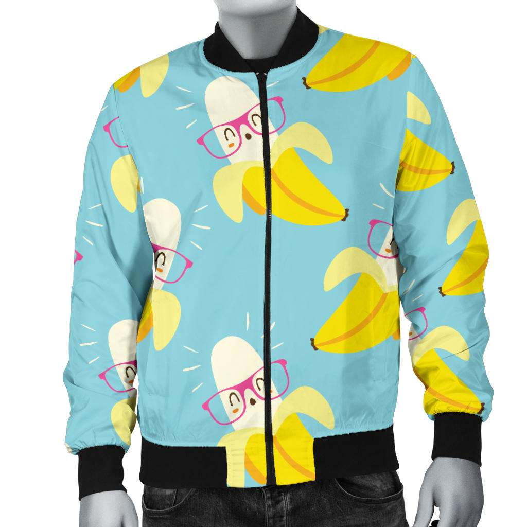Banana Pattern Print Design BA07 Men Bomber Jacket