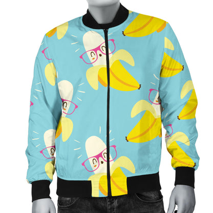 Banana Pattern Print Design BA07 Men Bomber Jacket