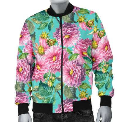 Dahlia Pattern Print Design DH07 Men Bomber Jacket