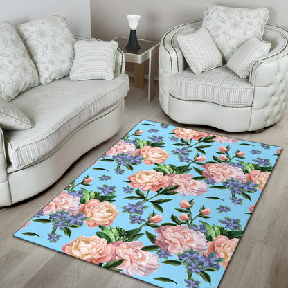 Peony Pattern Print Design PE02 Area Rugs