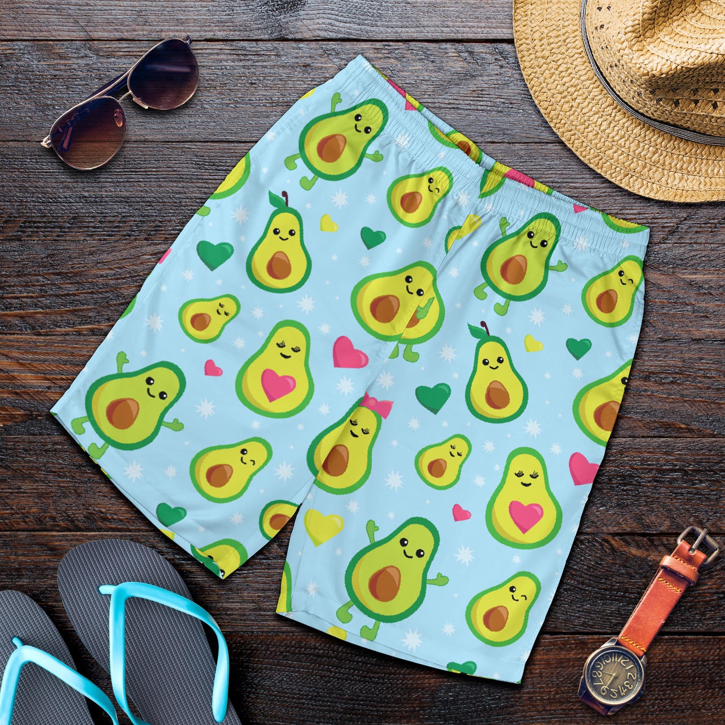 Avocado Pattern Print Design AC09 Mens Shorts
