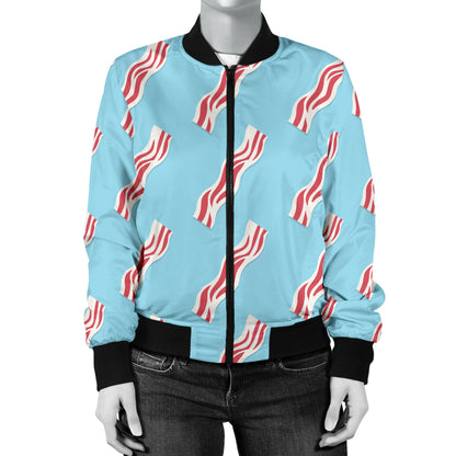 Bacon Pattern Print Design 03 Women's Bomber Jacket