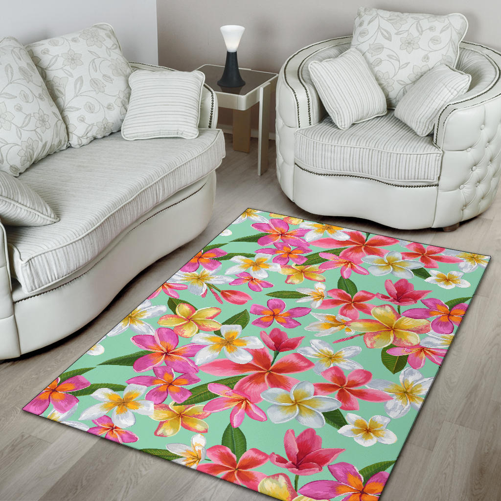Plumeria Pattern Print Design PM014 Area Rugs