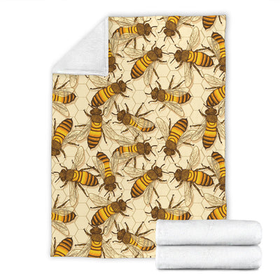 Bee Pattern Print Design BEE05 Fleece Blanket