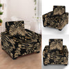 Brown Tropical Palm Leaves Armchair Slipcover