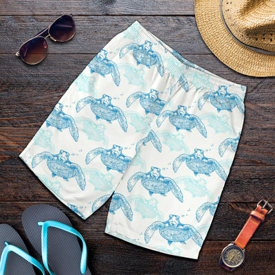 Sea Turtle Pattern Print Design T01 Mens Shorts