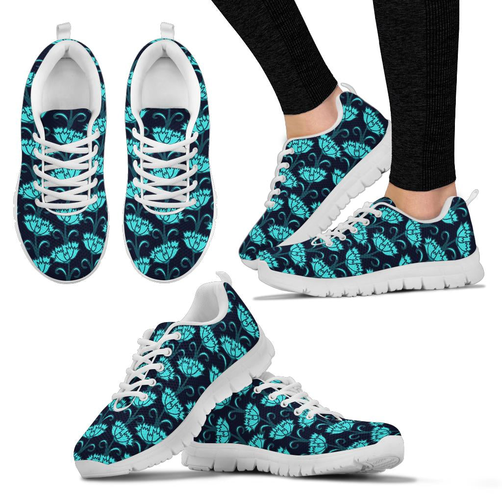 Carnations Pattern Print Design CN06 Sneakers White Bottom Shoes