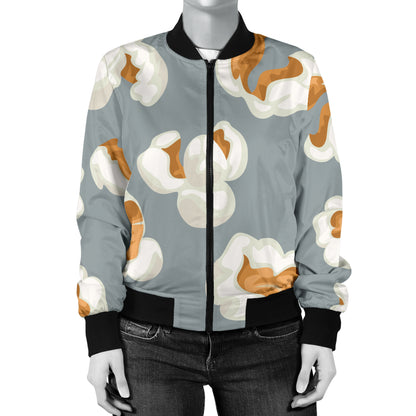 Popcorn Pattern Print Design A05 Women's Bomber Jacket