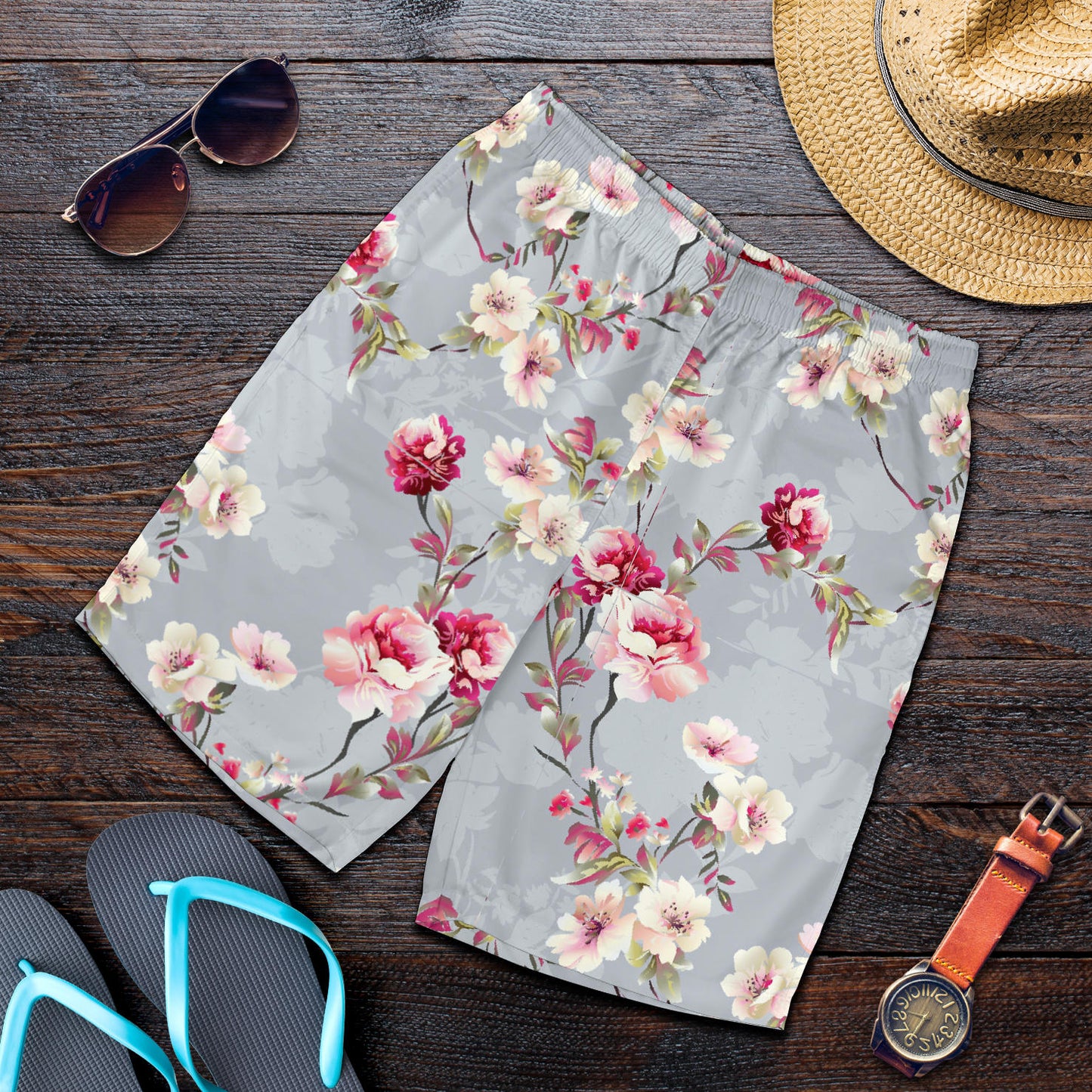 Summer Floral Pattern Print Design SF02 Mens Shorts