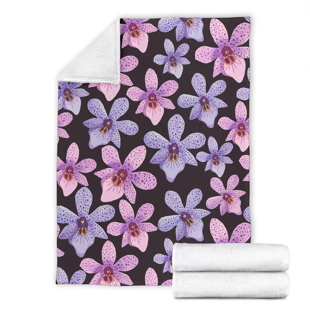 Orchid Pattern Print Design OR08 Fleece Blanket