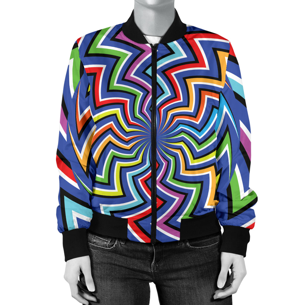 Optical illusion Pattern Print Design A02 Women's Bomber Jacket