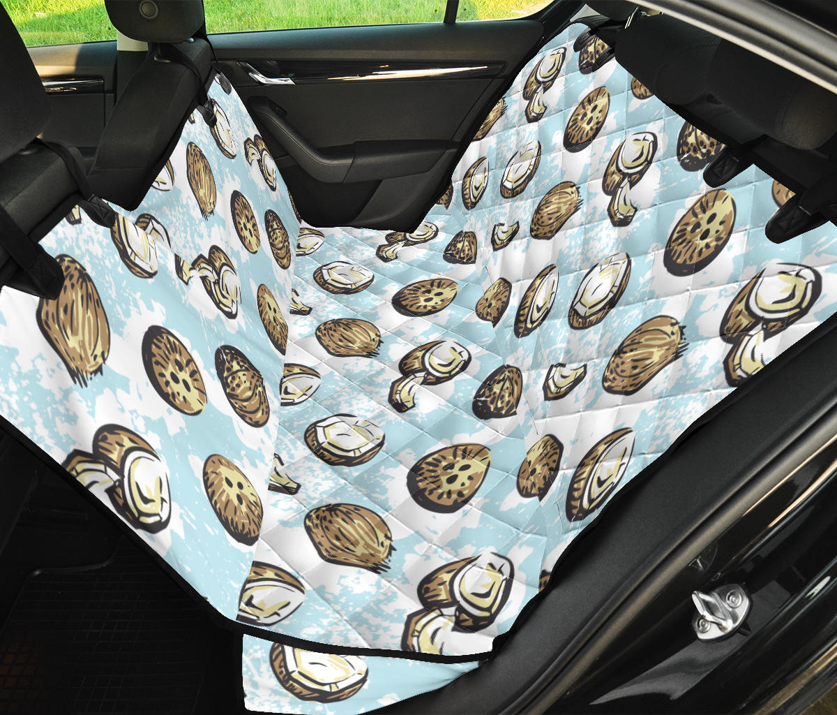 Coconut Pattern Print Design CN01 Rear Dog  Seat Cover