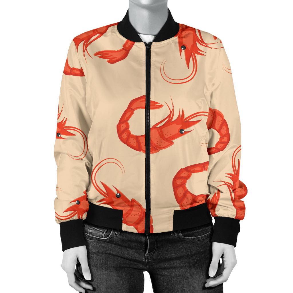 Prawn Pattern Print Design 02 Women's Bomber Jacket