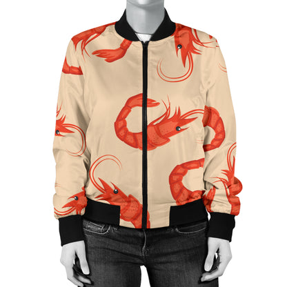 Prawn Pattern Print Design 02 Women's Bomber Jacket