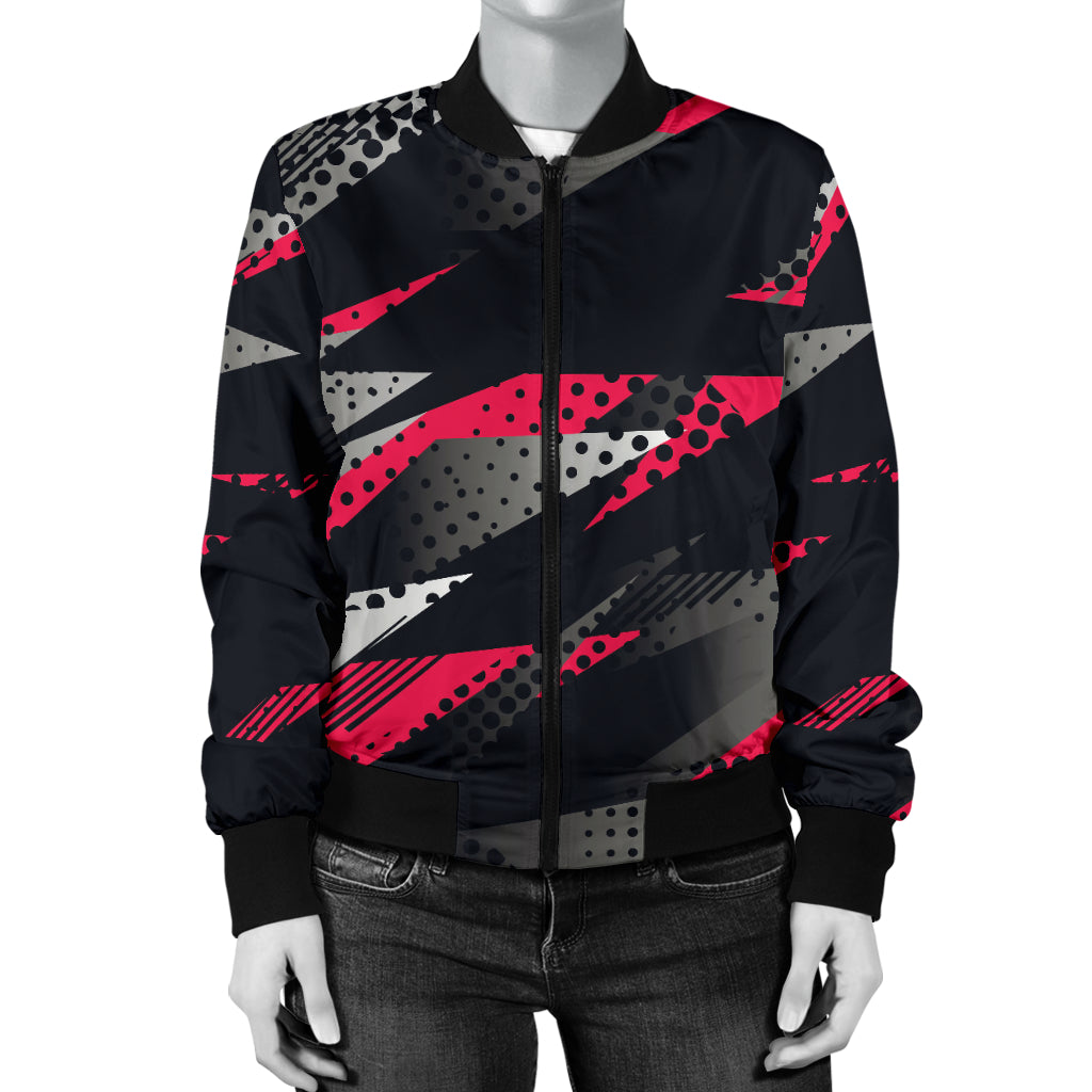 Racing Style Pattern Print Design A04 Women's Bomber Jacket
