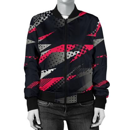 Racing Style Pattern Print Design A04 Women's Bomber Jacket