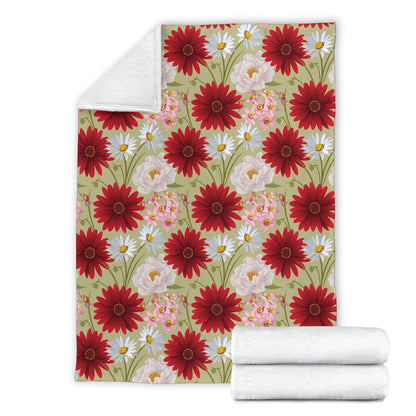 Gerberas Pattern Print Design GB07 Fleece Blanket