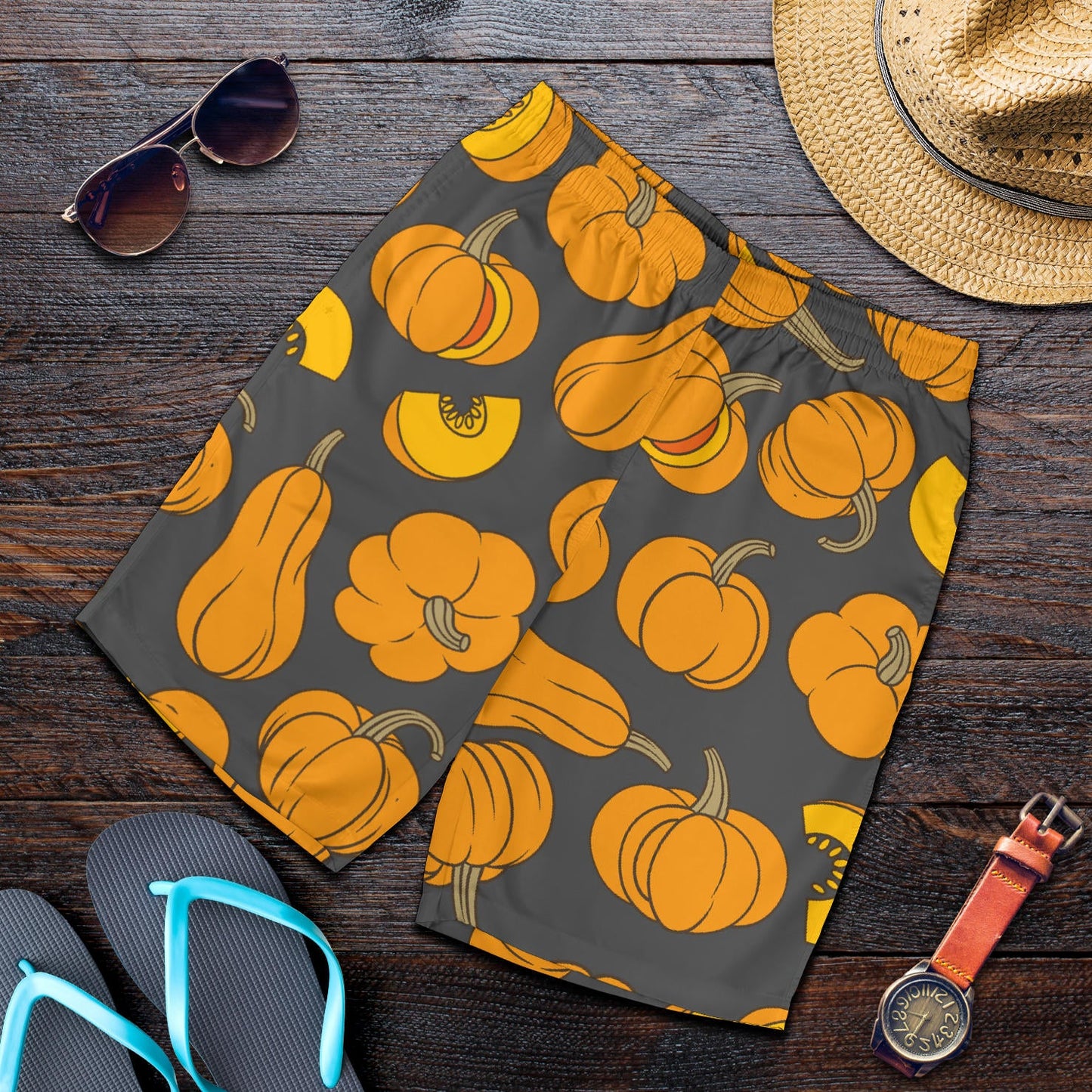 Pumpkin Pattern Print Design A03 Mens Shorts