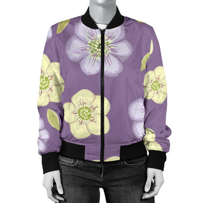 Anemone Pattern Print Design AM013 Women Bomber Jacket