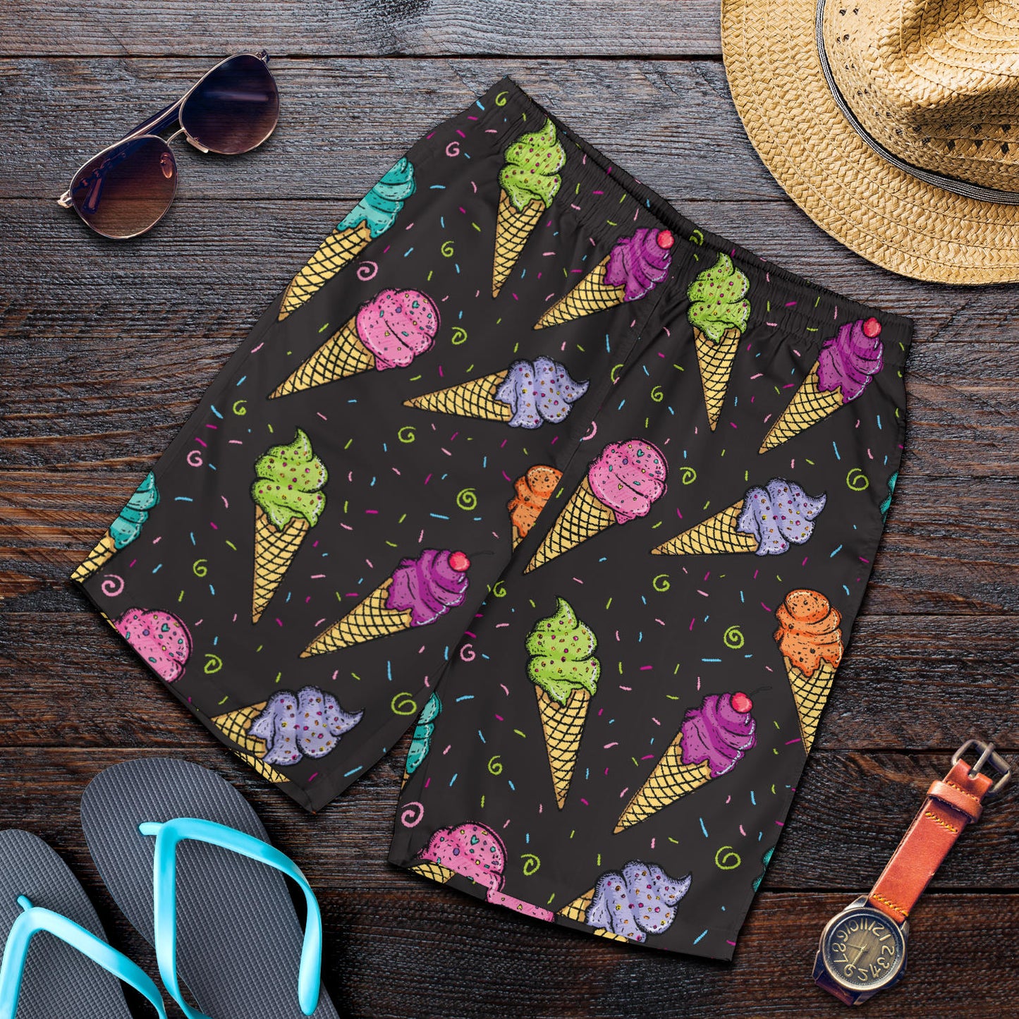 Ice Cream Pattern Print Design IC06 Mens Shorts