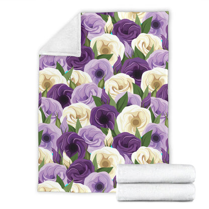 Lisianthus Pattern Print Design LT01 Fleece Blanket