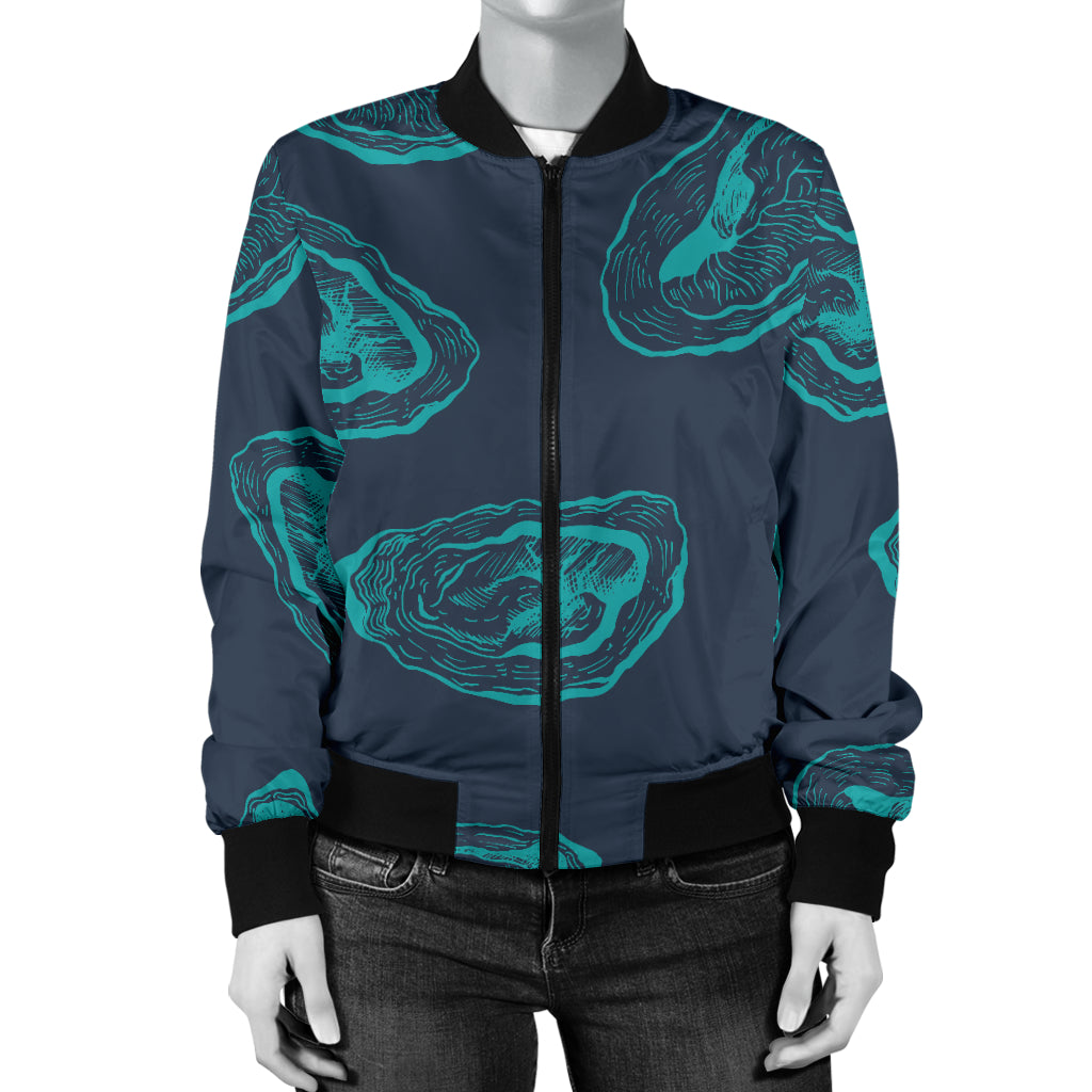 Oyster Pattern Print Design 01 Women's Bomber Jacket