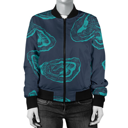 Oyster Pattern Print Design 01 Women's Bomber Jacket
