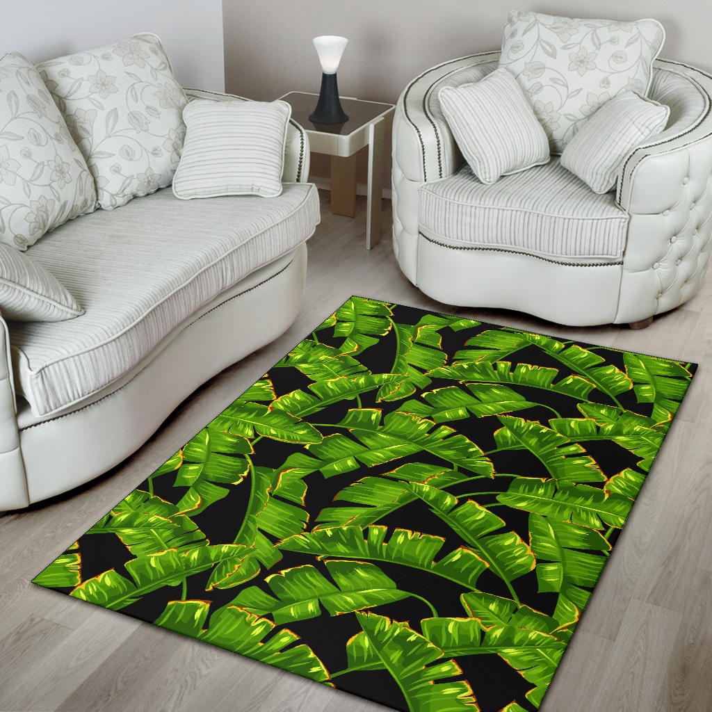 Banana Leaf Pattern Print Design BL06 Area Rugs