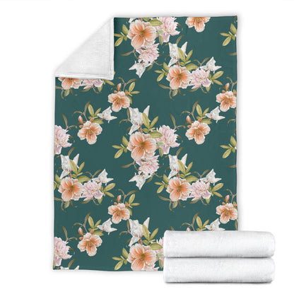 Iris Pattern Print Design IR01 Fleece Blanket