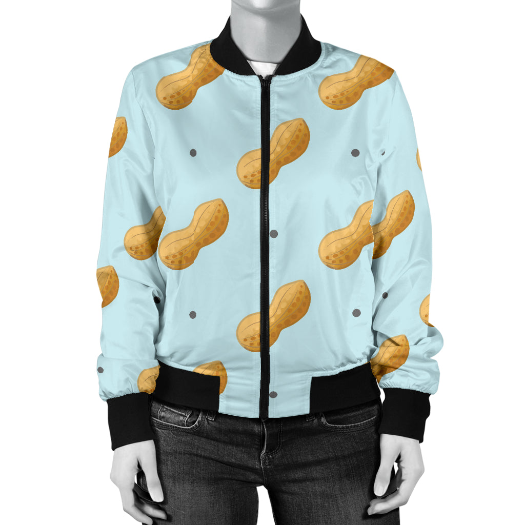 Peanut Pattern Print Design A03 Women's Bomber Jacket
