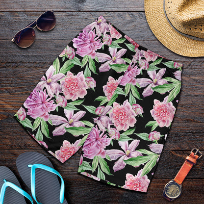Peony Pattern Print Design PE08 Mens Shorts