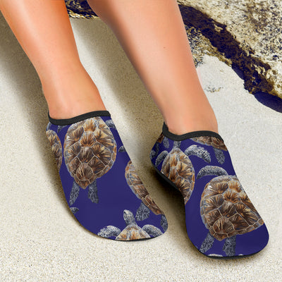 Sea Turtle Pattern Print Design T05 Aqua Water Shoes