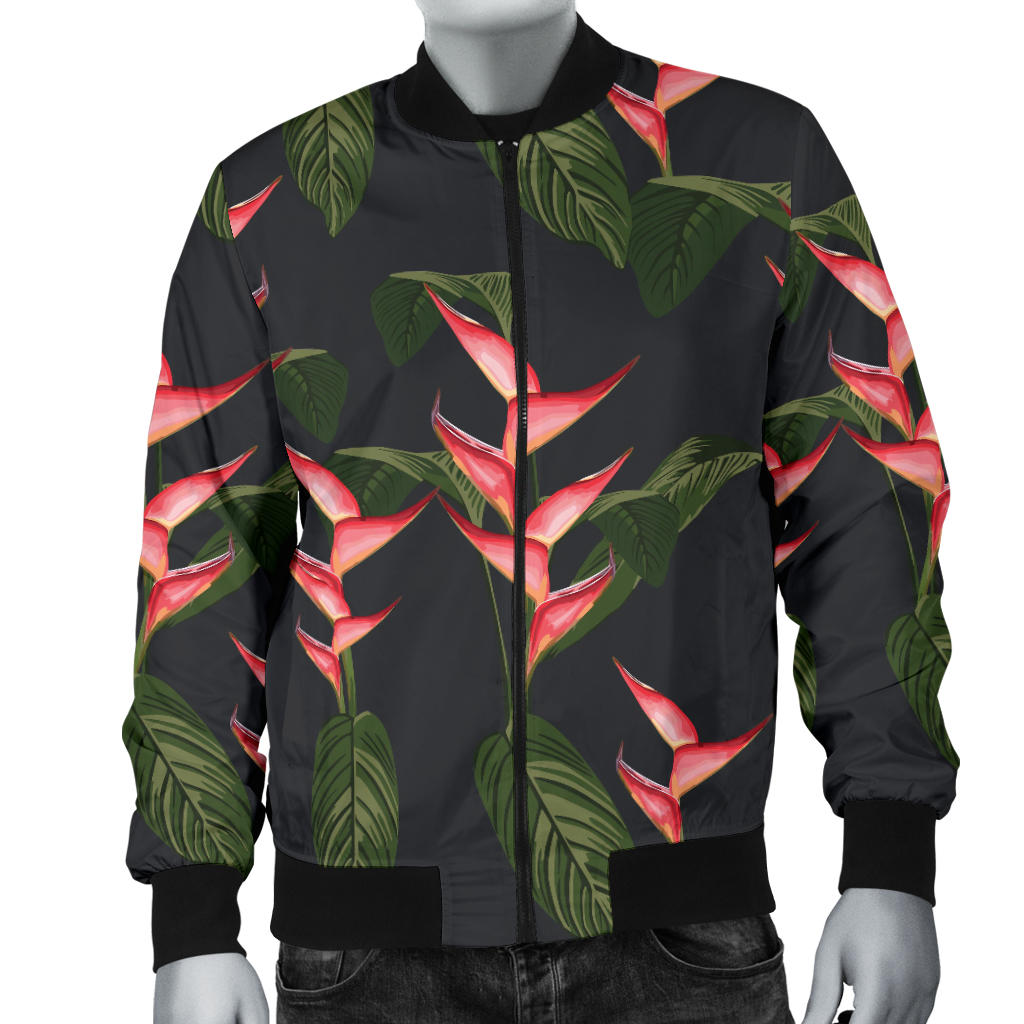 Heliconia Pattern Print Design HL07 Men Bomber Jacket