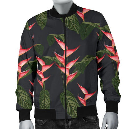 Heliconia Pattern Print Design HL07 Men Bomber Jacket