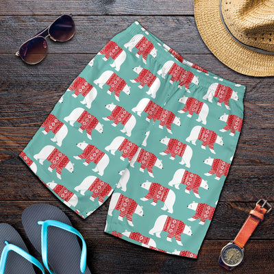 Polar Bear Pattern Print Design A04 Mens Shorts