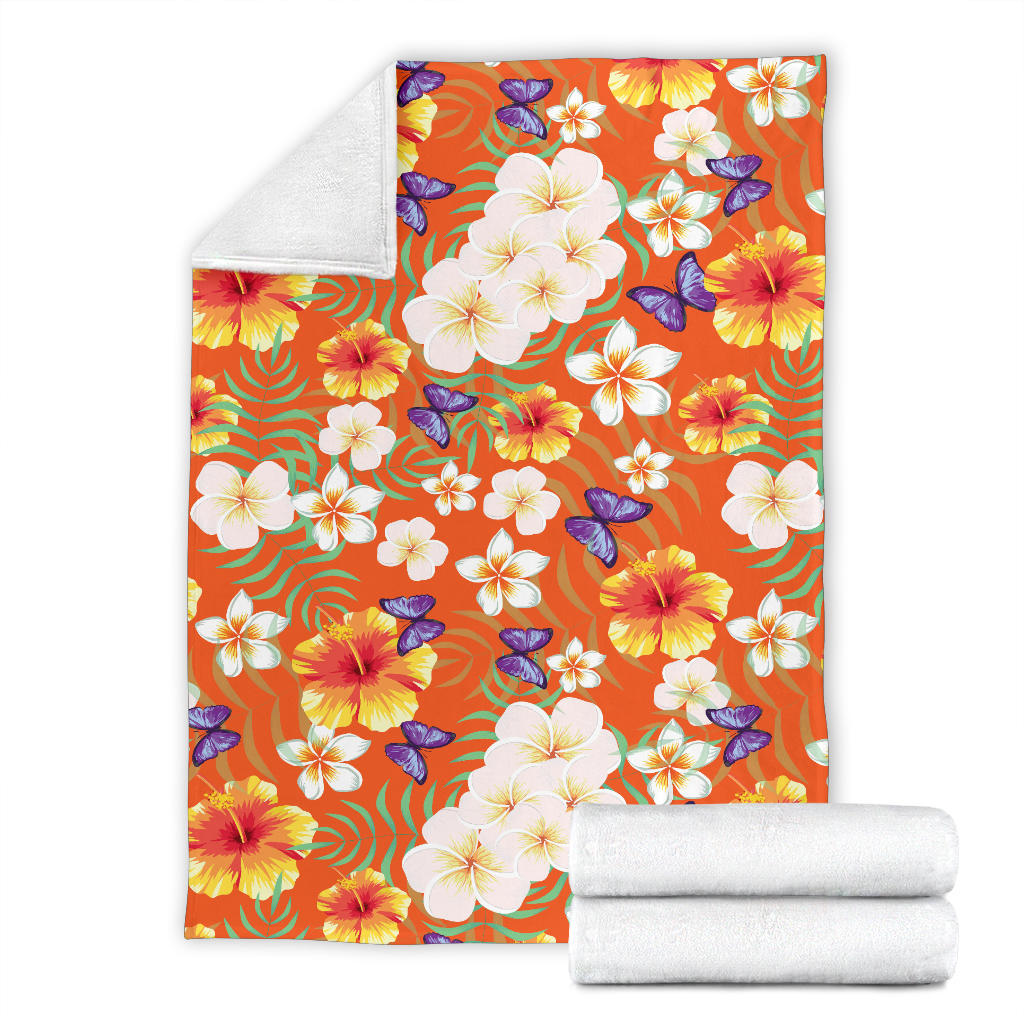 Tropical Flower Pattern Print Design TF027 Fleece Blanket