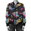 80s Pattern Print Design 3 Women's Bomber Jacket