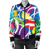 Peace Sign Colorful Pattern Print Design A02 Women's Bomber Jacket